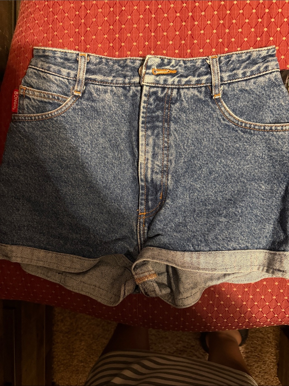 BONGO Medium Blue Rolled Hem Denim Shorts